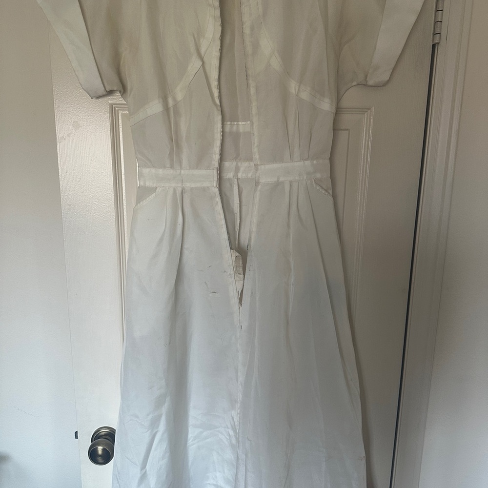 Elegant White Dress Nurse Vintage Halloween Fit and Flare Small